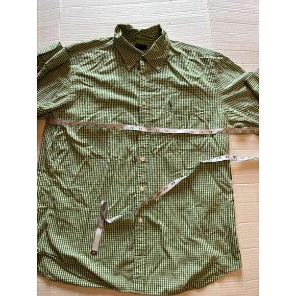 J.Crew Mens Green & White Gingham Long Sleeve Button-Up Shirt L - Picture 9 of 11